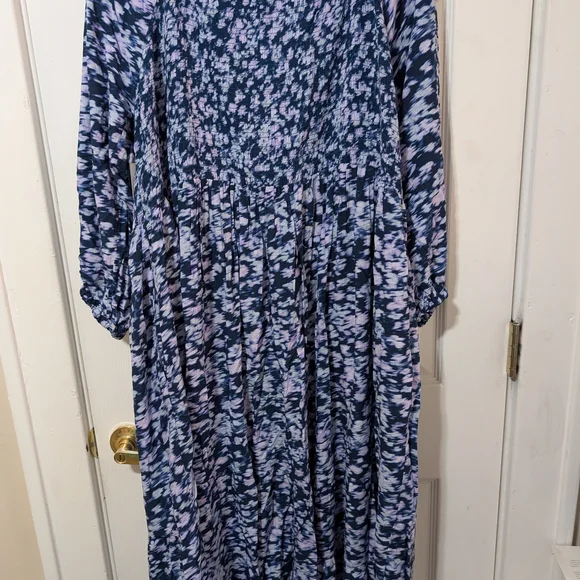 Terra & Sky Blue and Purple Smocked Dress - Picture 5 of 9